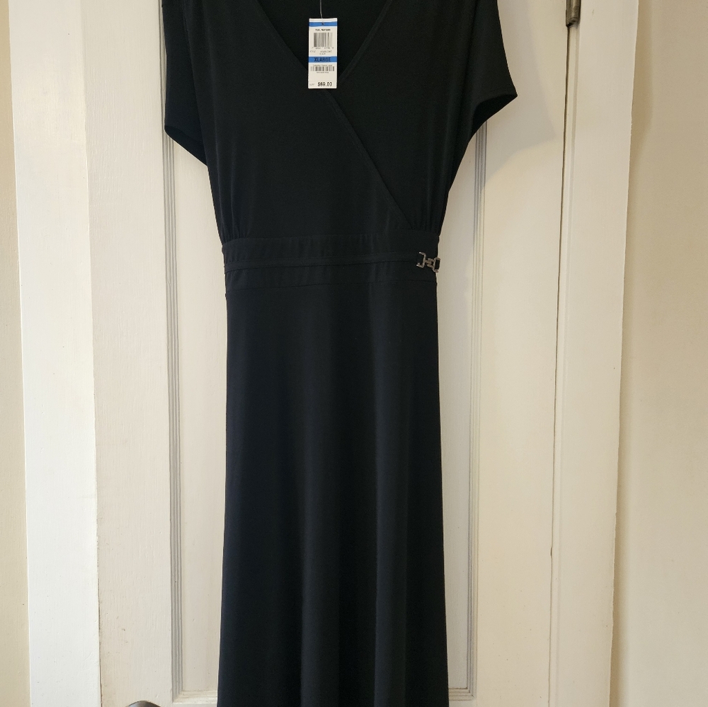 JM Collection Black Midi Dress